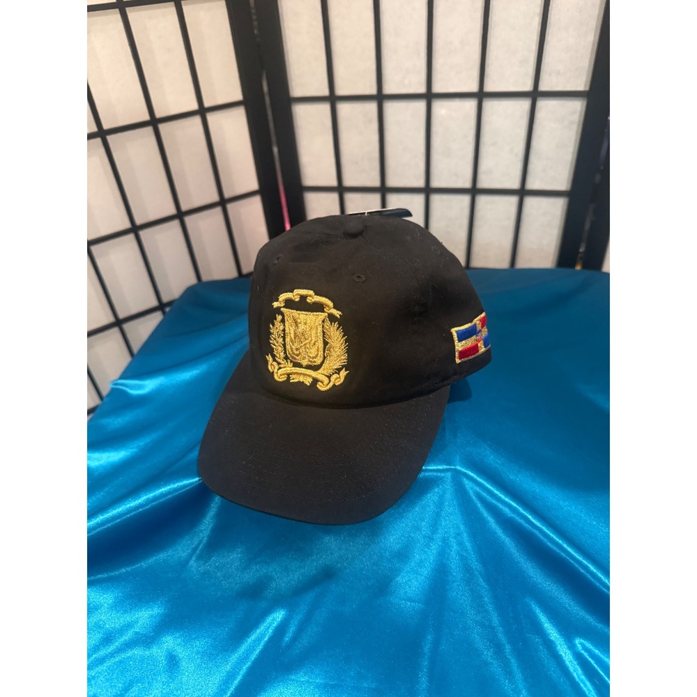 Newhattan Black Embroidered Crest Flag Baseball Cap NWT One Size